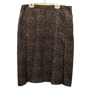 Rena Lange Skirt Brown Silk Wool Skirt 12